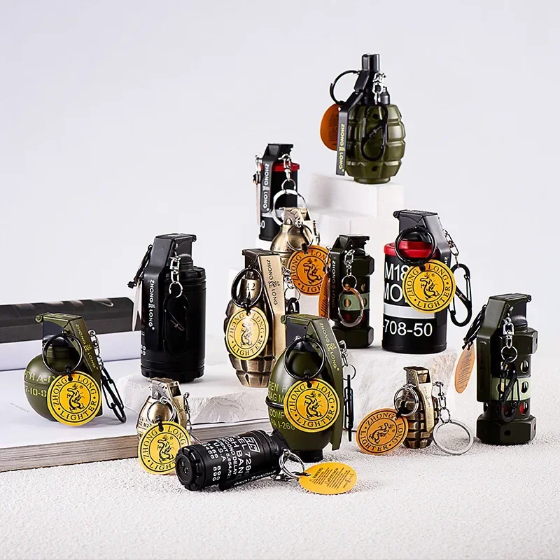 ГОРЯЧАЯ креативная граната дизайн ветрозащитная газовая зажигалка с струйным