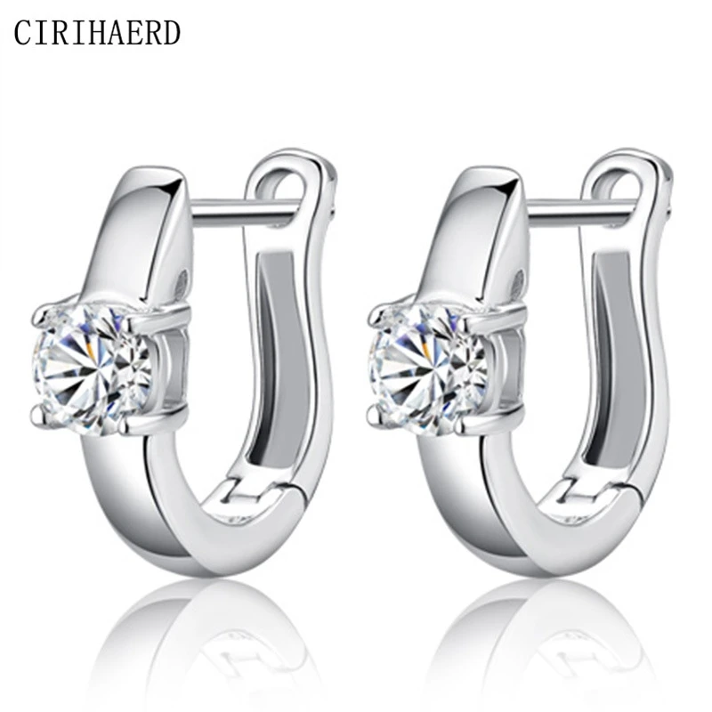 

Luxury Jewelry Earrings For Women High Quality Crystal Zircon Hoop Piercing Earrings Ear Clips Banquet Ladies Wear Accessories