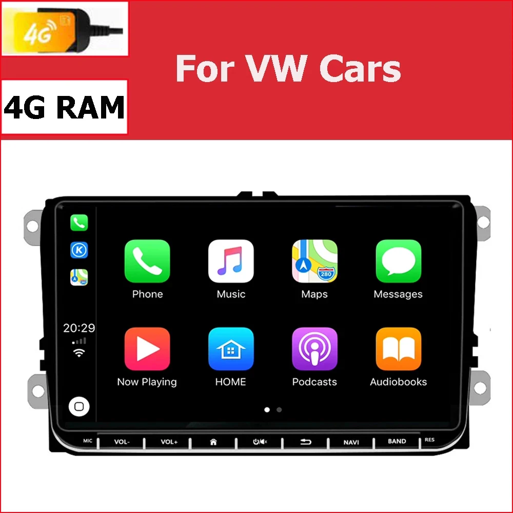 

Автомобильный мультимедийный плеер, головное устройство Android 10,0 для VW Volkswagen Touran Tiguan Golf 5 6 Amarok с радио Gps 2Din Carplay Auto