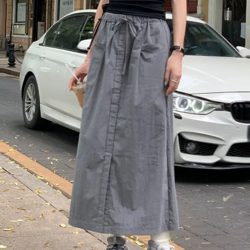 Летняя Классическая универсальная эластичная трапециевидная юбка средней длины