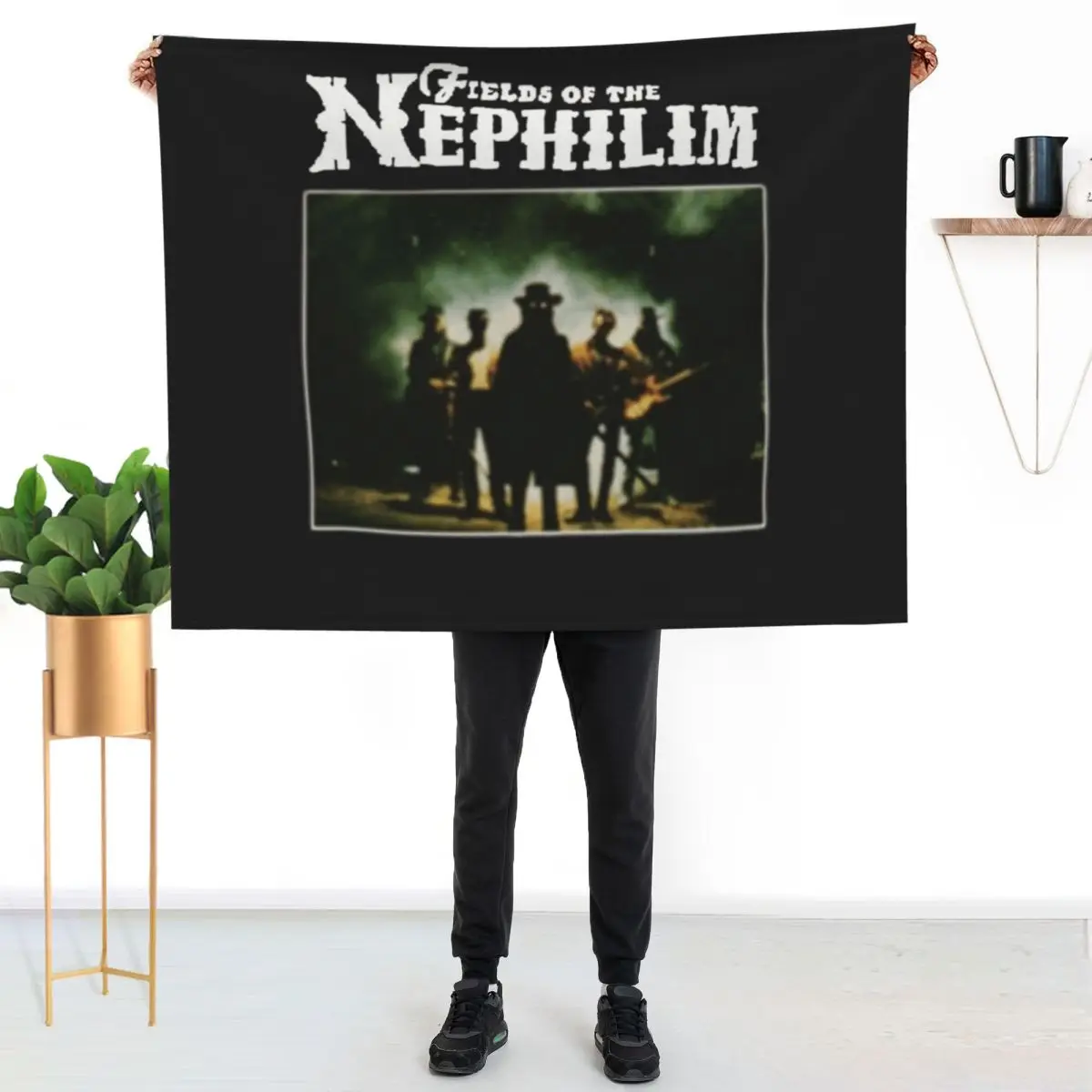 Фото Рубашка Myever Fields Of The Nephilim для мужчин и женщин, изготовленная вручную, с возможностью индивидуального дизайна, незаменимое одеяло-плед №1