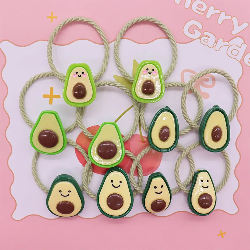 2 шт./компл. резиновые детские эластичные резинки с изображением мультяшных фруктов и авокадо