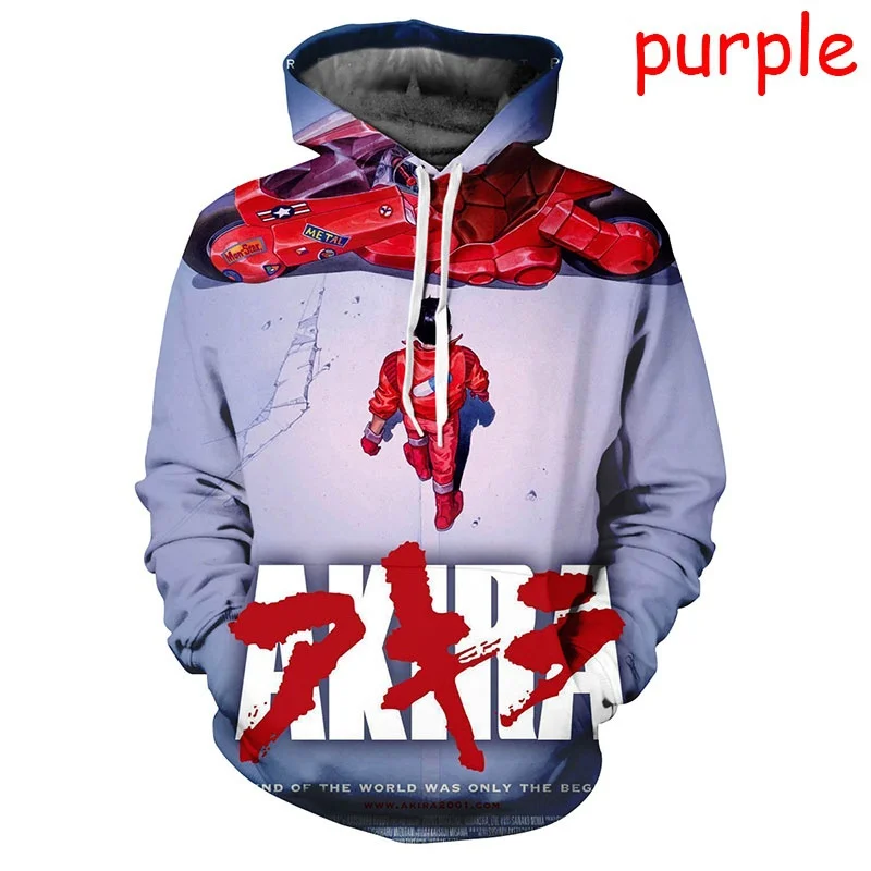 

New 3D Anime Akira Print Cool Funny Hoodies Men Long-Sleeved Tops Sweatshirts