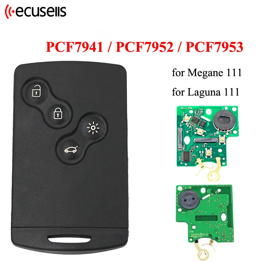 Бесключевой смарт-ключ Go 4B 433 МГц PCF7952 PCF7941 чип для Renault Megane III Fluence Laguna Scenic 2009-2015 PCF7953