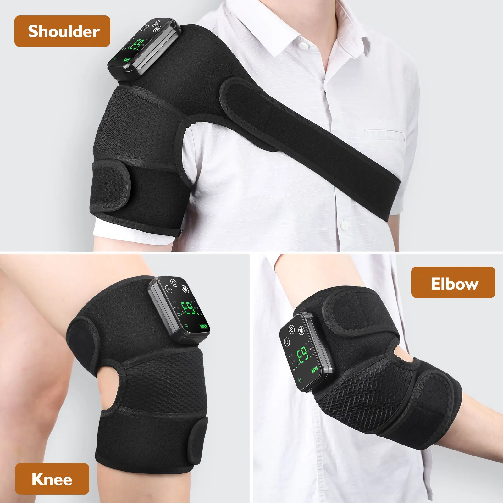 Electric Knee Massager USB Heating Vibration Infrared Hot Compress Therapy Elbow Shoulder Knee Massage Pad For Joint Pain Relief images - 6