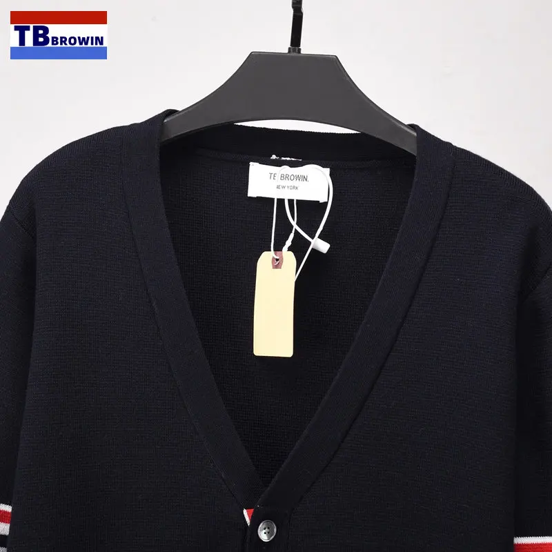TUCH BLUMM TB Sweaters Men Clothes Vintage Harajuku Oversized Tops Fashion Pullover Streetwear Korea Thom Stripe Sweater