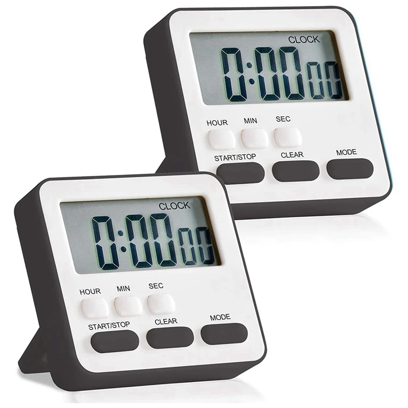 

24-Hours Digital Kitchen Timer, Large Display, Loud Alarm, Magnetic Backing Stand Memory Recall Function Count-Up