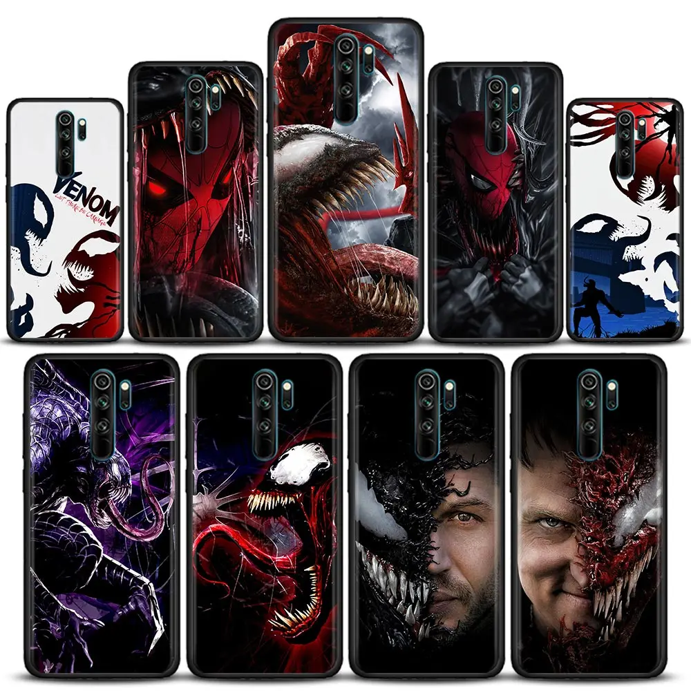 

Marvel Venom Phone Case For Redmi K40 K40S K50 6 6A 7 7A 8 8A 9 9A 9C 9T 10 10C Pro Plus Black Soft TPU Cover Fundas Coques Capa