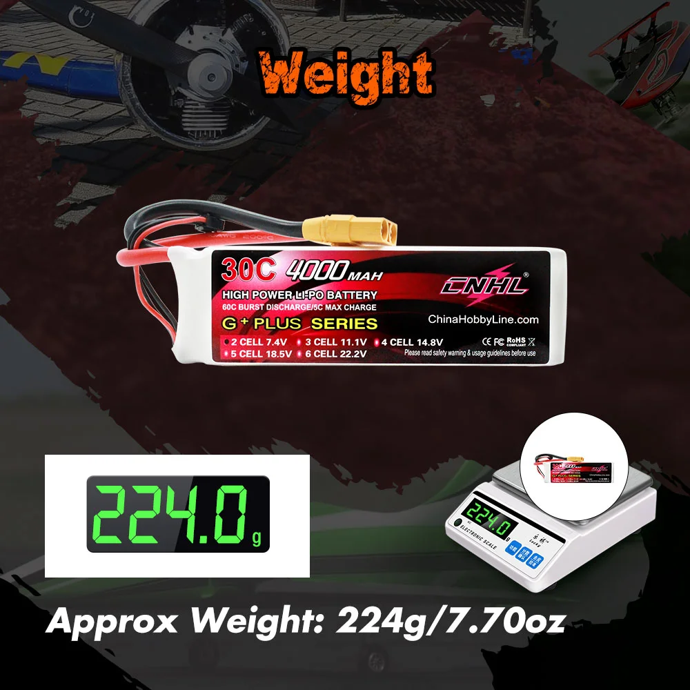 CNHL Lipo 7 4 в 2S аккумулятор 4000 мАч 30C с разъемом XT90 для самолета вертолета