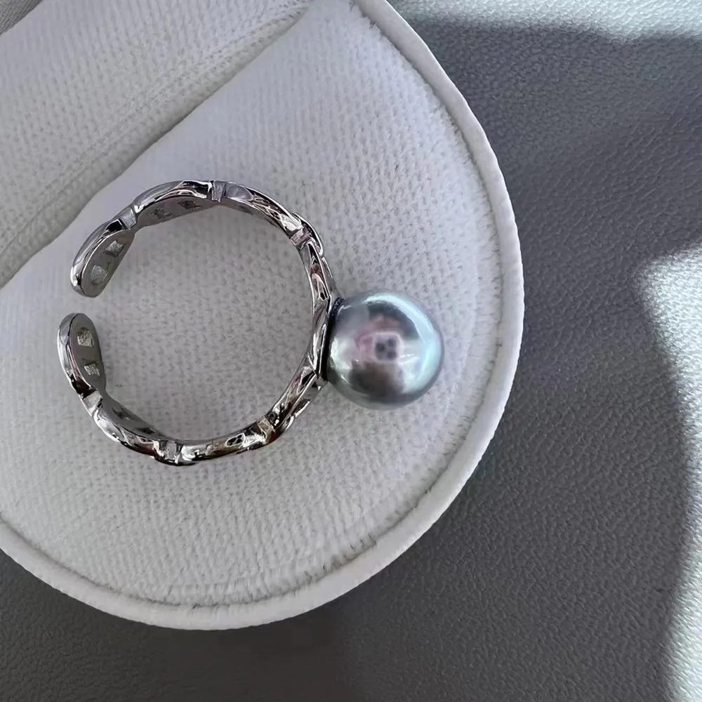 

Classic Rings Resizable Design Rings Base 18K Gold-Plating Pearl Rings Settings Women DIY Pearl Rings Accessory No Pearl