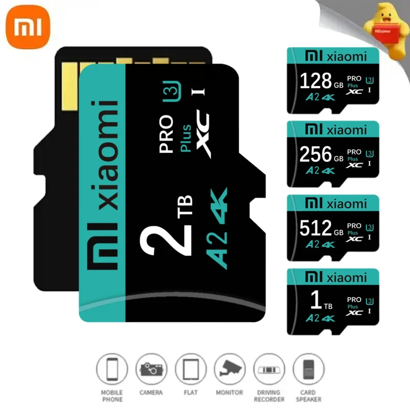 Высокоскоростная карта памяти Xiaomi 2TB 1TB 256 ГБ 512 Micro TF SD Card 1 ТБ Class10 Микрокарта 128