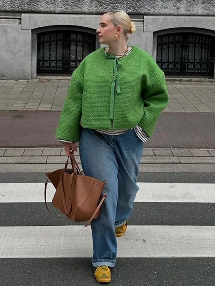 Повседневная женская куртка на шнуровке модные женские куртки с круглым вырезом