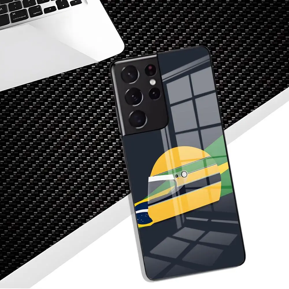 Фото Чехол для телефона A-Ayrtons F1 Senna-es для Samsung S26 S25 Edge Ultra 23 22 21 20 Ultra Plus S24 Fe, стеклянная крышка №1