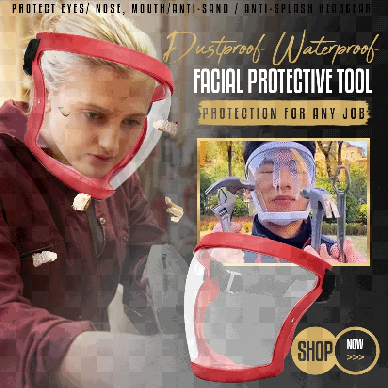 

5 Colors Dustproof Waterproof Facial Protective Tool Lightweight and Comfortable Breathe Freely PVC Mask For Woodworker In Stock