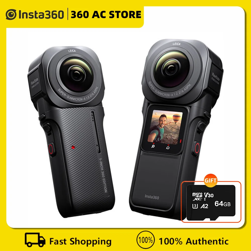 

Insta360 ONE RS 1-дюймовая камера 360 Edition - 6K 360 с двойными 1-дюймовыми датчиками, совместное проектирование с Leica, фото 21 МП, стабилизация