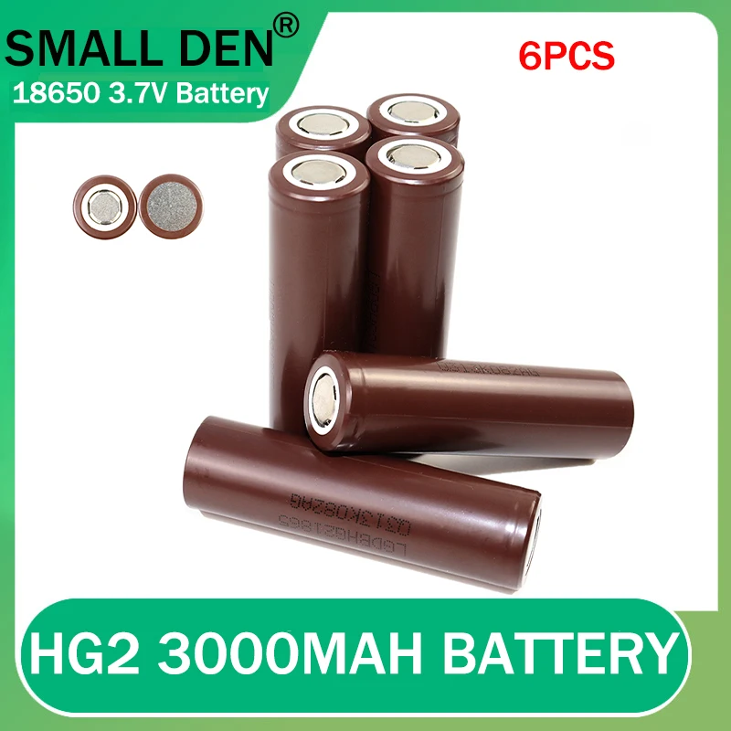 

6PCS/lot 3.7V 18650 HG2 3000mAh 100% new Original 20A continuous discharge Max 35A Li-ion Power batteries rechargeable battery