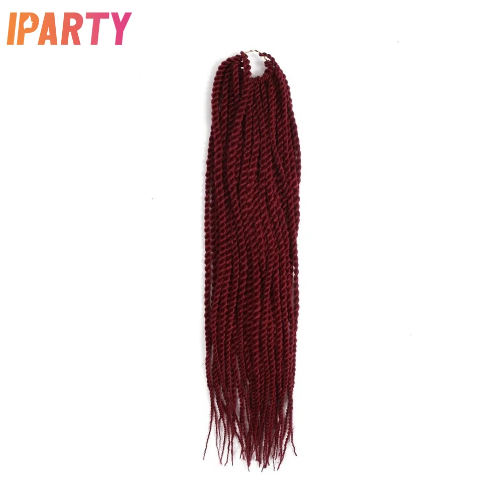 

Iparty Faux Locs Synthetic Crochet Braiding Hiar Dark Red Color 20 Inches Hair Extension Multi Color Optional Daily Coaplay