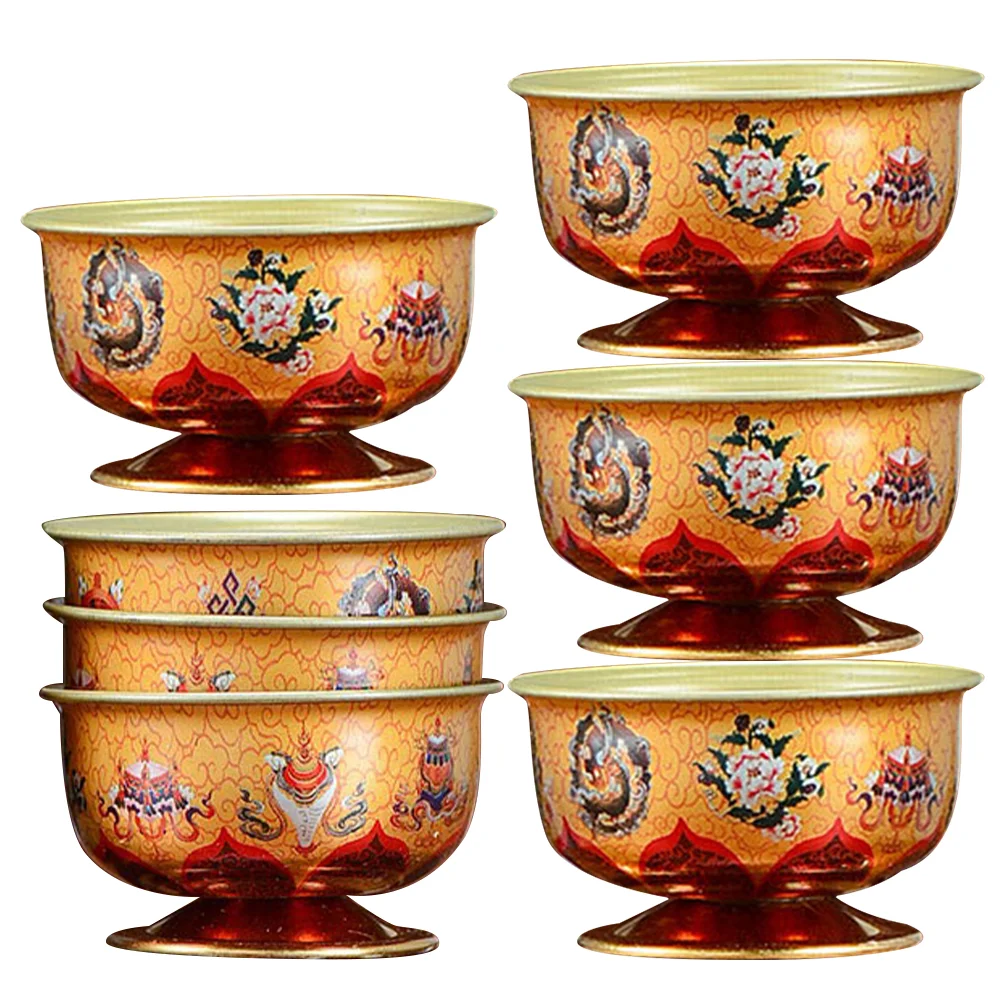 

7pcs Offering Bowl Offering Water Cup Decorative Worship Bowl Supply