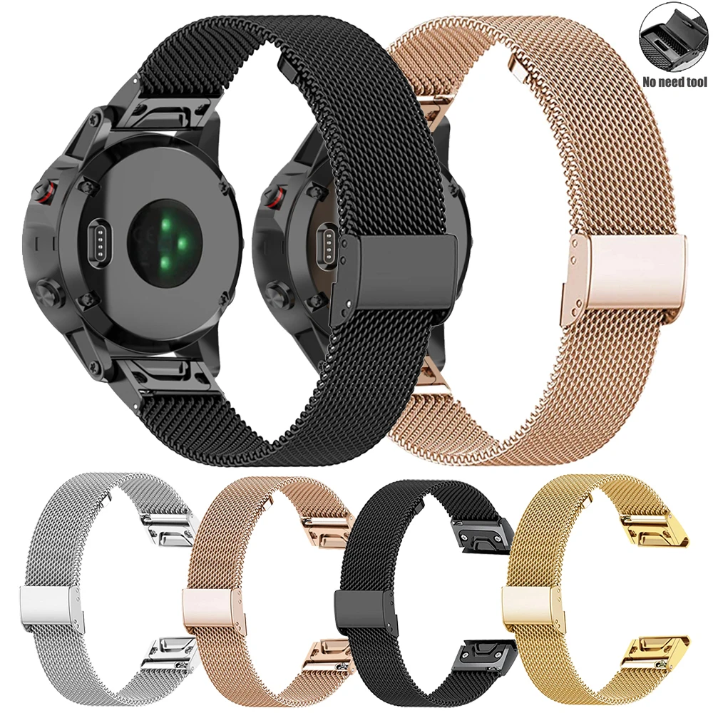 Ремешок из нержавеющей стали для наручных часов Garmin Fenix 7x6 Pro 5S Plus 3 HR |