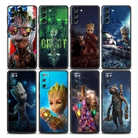 groot marvel avengers phone case for samsung galaxy s7 s8 s9 s10e s21 s20 fe plus note 20 ultra 5g soft silicone