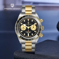 pagani design quartz watch gold dial panda element bb japan movement men watch sapphire luxury waterproof automatic chronograph
