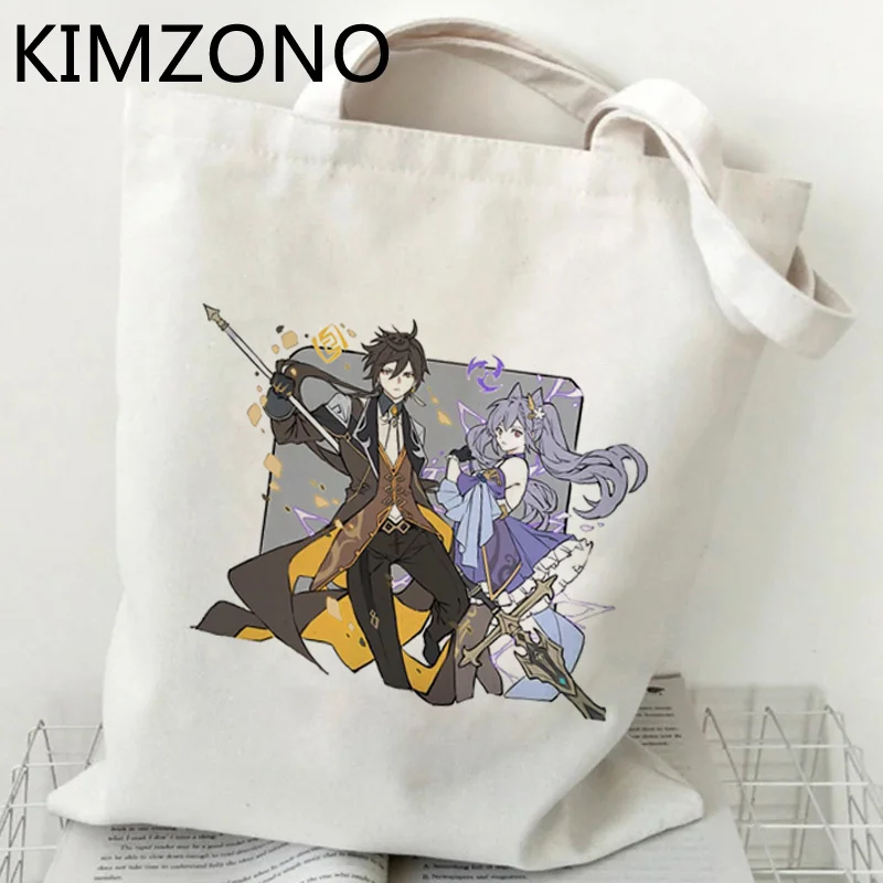 

Genshin Impact shopping bag bolsas de tela handbag recycle bag bolsa bag tote shoping jute sac toile
