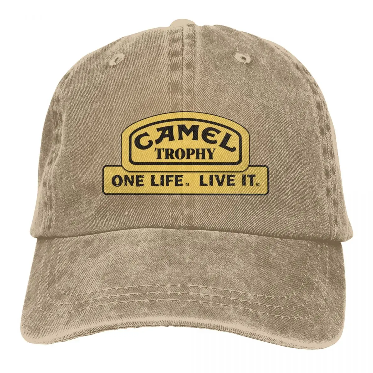

Retro Camel Trophy Logo Baseball Cap Unisex Distressed Denim Headwear Outdoor Workouts Gift Caps Hat