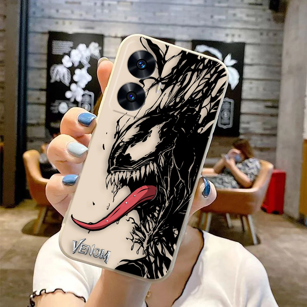 Чехол для телефона Marvel villain Venom Realme C65 C63 C53 C35 C55 C33 C30 C21Y C20 C12 C11 GT 2 XT NARAO 20 30 50 Funda
