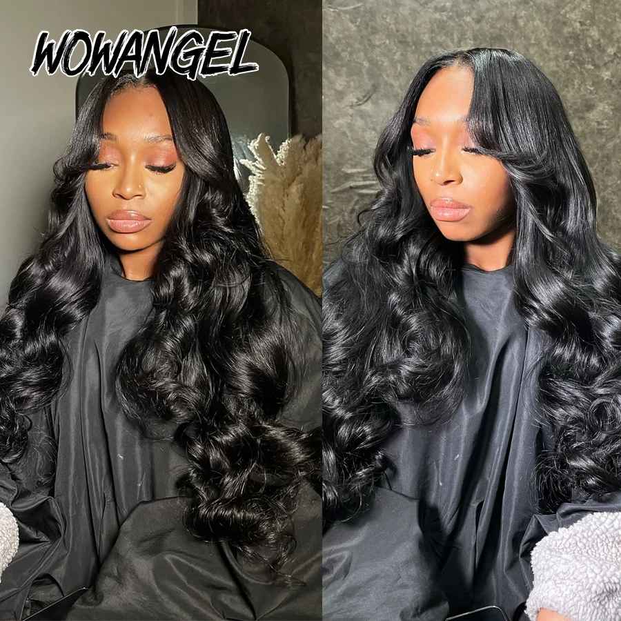 34in Pre Cut 9x6 HD Парики с кружевной застежкой Объемная волна Бесклеевые парики