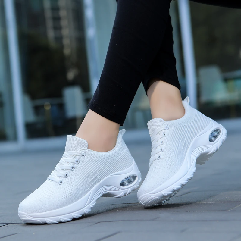 

Walking Shoes 2023 New Women Breathable Casual Shoes Outdoor Light Weight Frenulum Casual Walking Platform Ladies Sneakers Black