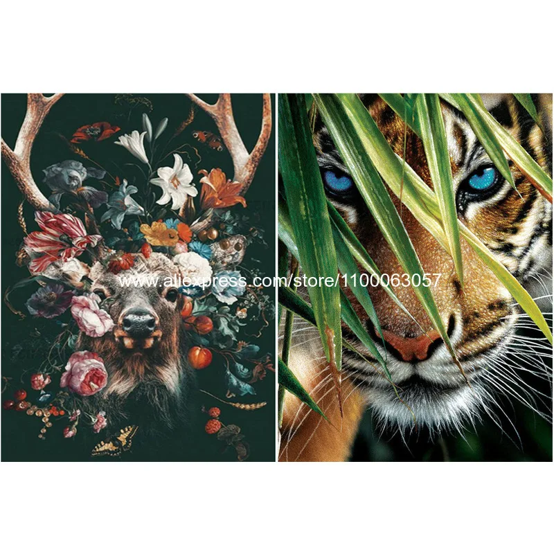 

Алмазная живопись ROAMILY, животные, тигровый олень, алмазная вышивка «сделай сам», милые животные, мозаика, новый стиль, домашний декор стен