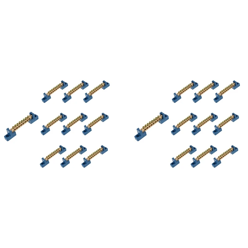

8 Terminal Bus Bar Terminal Block 20 Pack Brass Wire Screw Terminal For Car Boat Marine Ground Power Distribution