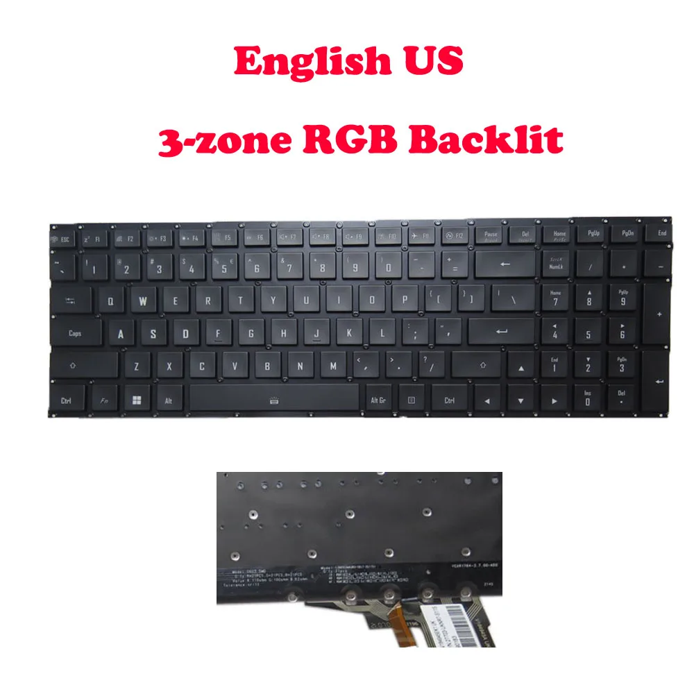 3-зонная RGB клавиатура с подсветкой для Gigabyte AORUS 15X ASF AKF английская португальская PO