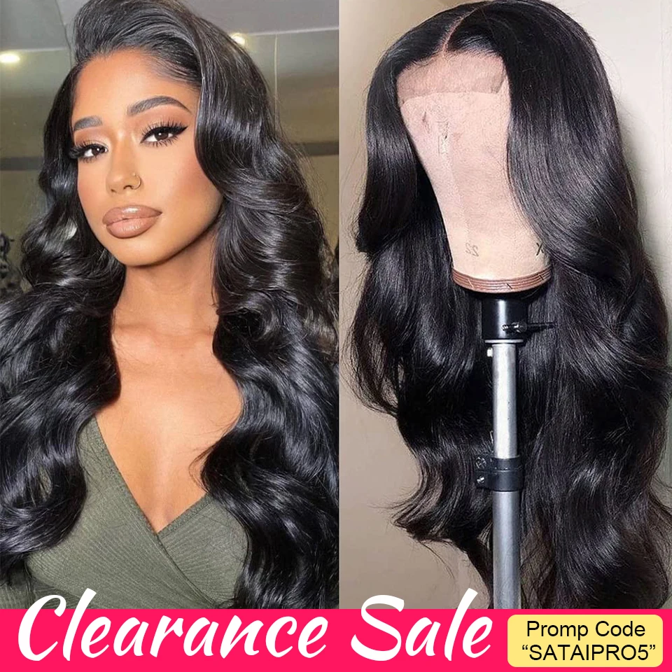 

HD Transparent Body Wave Lace Front Wig Pre Plucked 4X4 Lace Closure Wig 180% Brazilian Body Wave Lace Front Human Hair Wigs