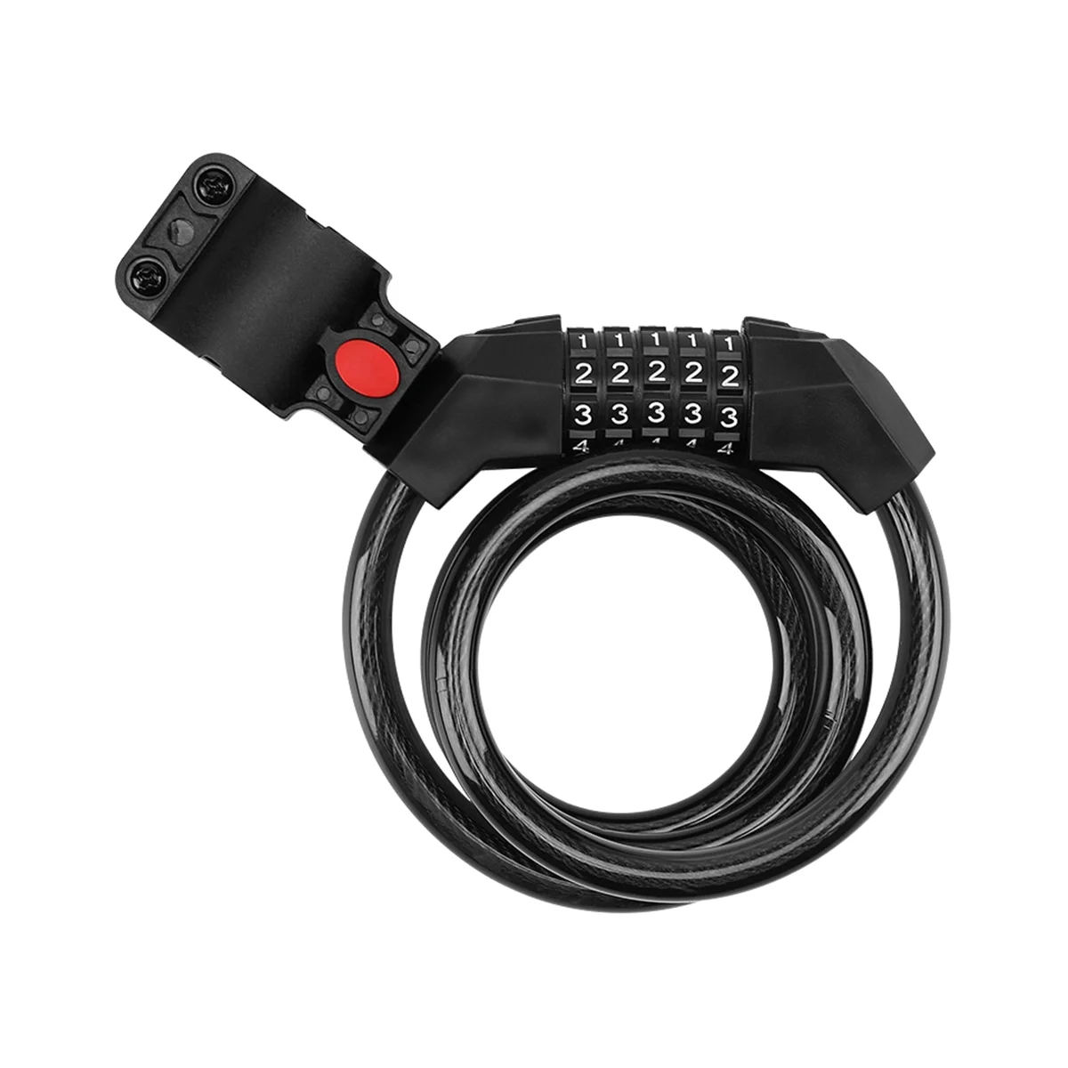 

Велосипедный Противоугонный замок, пятипозиционный портативный велосипедный замок, толстый стальной кабель с кронштейном, Автомобильный Замок