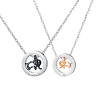 versatile elephant couples titanium steel necklaces personality trend men and women pendants