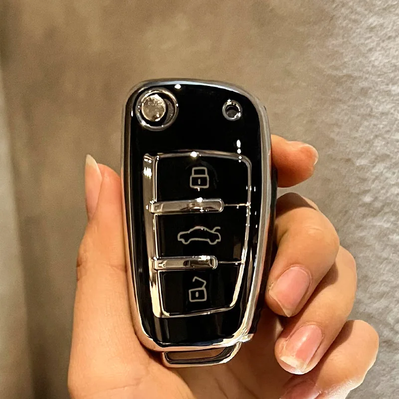 

New TPU Car Key Case Cover Shell For Audi A1 A3 8P 8L A4 A5 B6 B7 A6 A7 C5 C6 4F Q3 Q5 Q7 TT S3 S4 S6 RS Holder Protector Fob