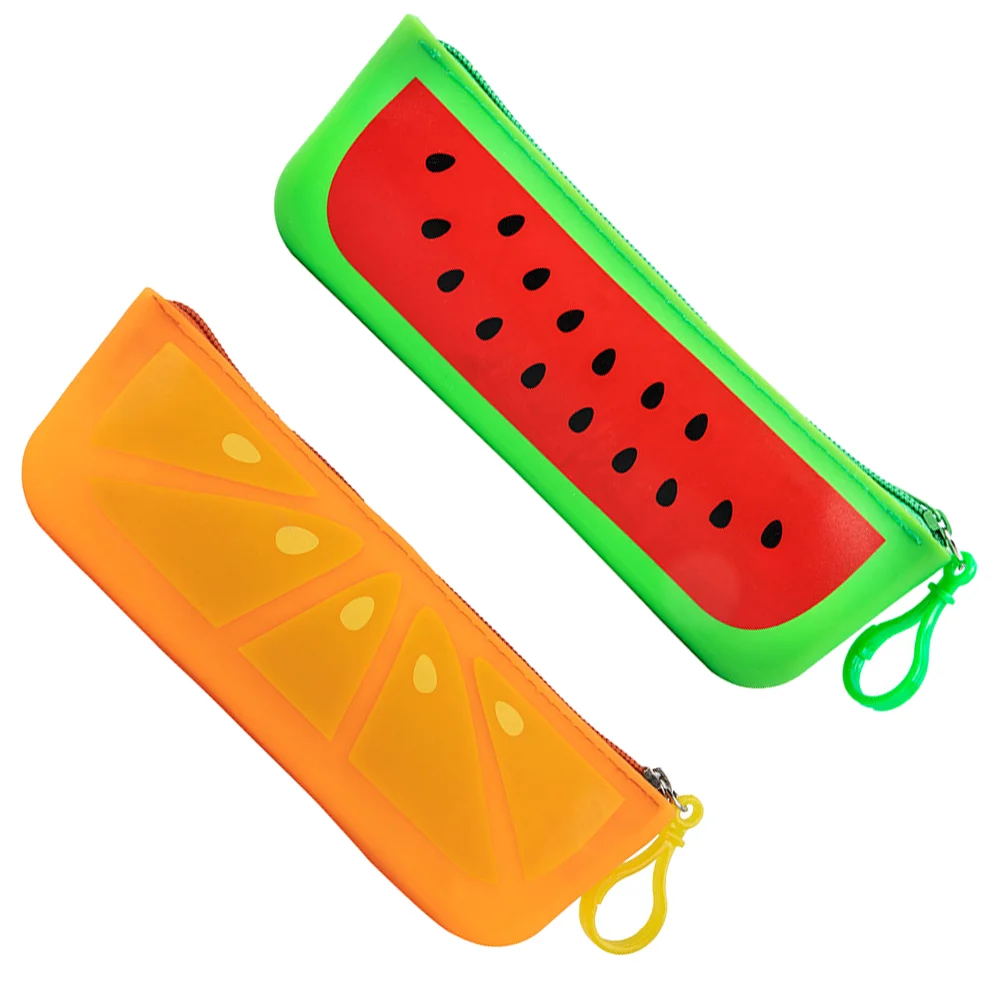 

Pen Case Zipper Stationery Pouch Silicone Travel Makeup Box Storage Containers Vegetable Student Kids School Pencil case