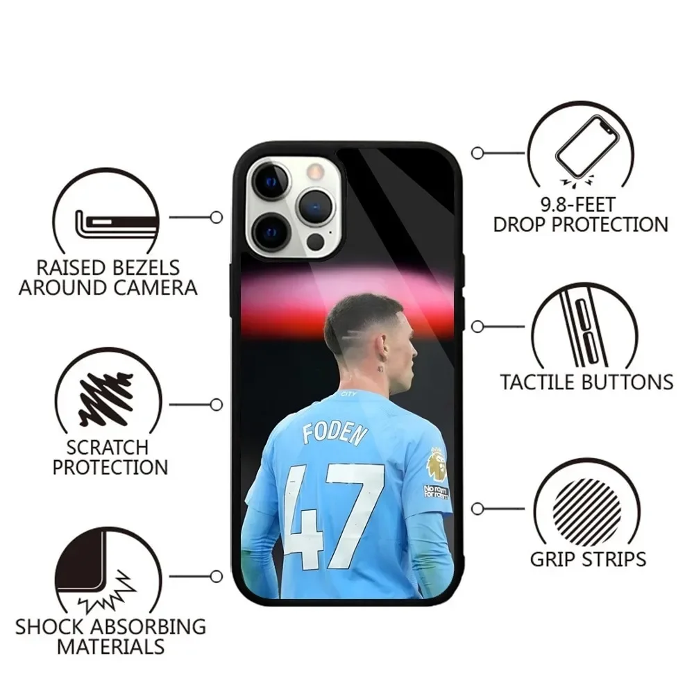 Чехол Football 47 The Prince of City F-Foden для iPhone 15 14 13 12 11 Plus Pro Max Mini Magsafe магнитная Беспроводная