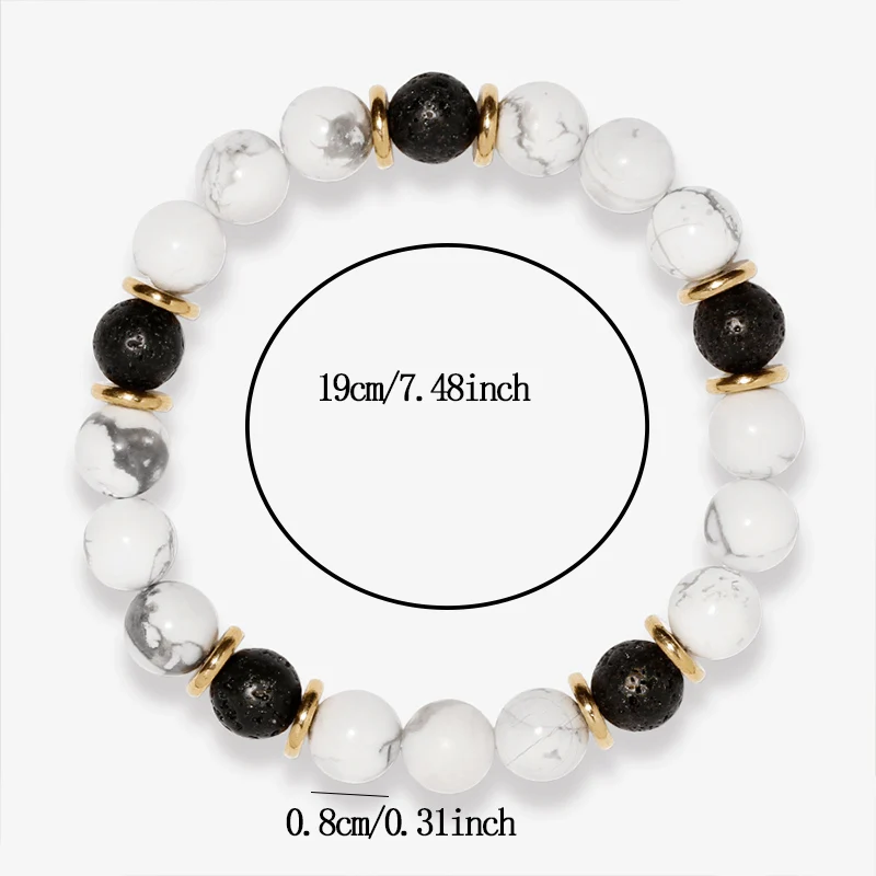 1 шт./белый бирюзовый натуральный камень браслеты из бисера для женщин черные
