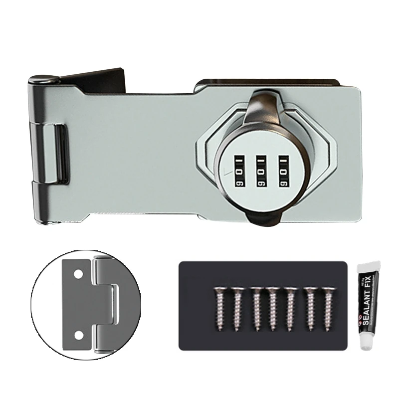

Zinc Alloy/Iron Mechanical Password Rotary Hasp Locks Punch Free Cabinet Door Password Locks Anti-theft Password Locks