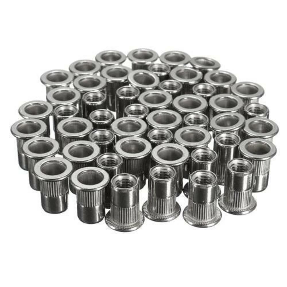 

Threaded Rivet nut 50pcs Flat head M6 Tools Auto Cap Fastener Insert Nutsert Screw