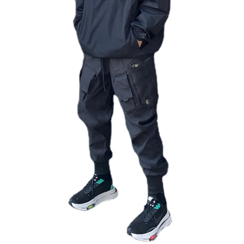 Шаровары мужские с карманами повседневные брюки эластичным поясом уличная