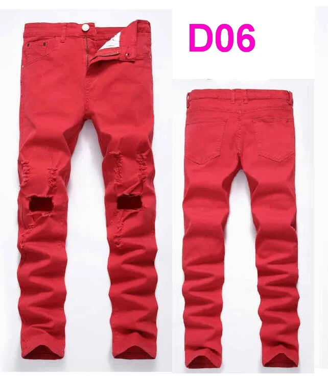Men Jeans Pants High Quality Patches Denim Pants Hold Beggar Jeans Color Contrast Street Fashion Jeans Pants Size 28-42