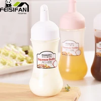 home 350ml ketchup salad dressing squeeze sauce bottle with scale and identification label oil bottle kitchen accessories tools