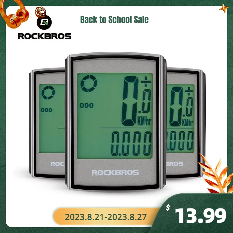 

ROCKBROS Waterproof Bicycle Computer LCD Backlight Stopwatch Wireless Cycling Bike Computer Speedometer Odometer MTB Accessories