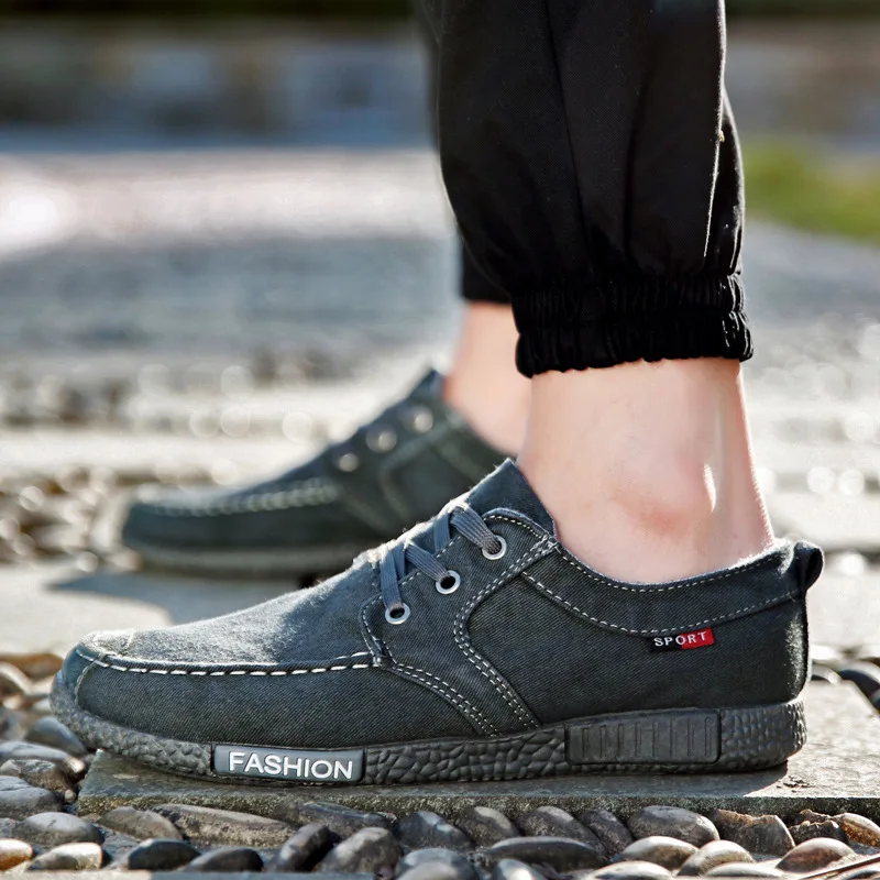 

Men Casual Breathable Comfortable Vulcanized and Lace Up Round Shape Solid Color Heel Fashion Shoes Flat 2022