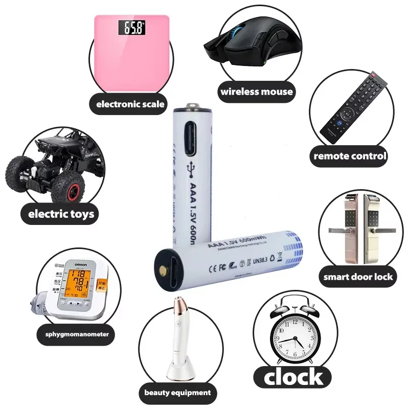 PURFIELD AAA 600 МВтч USB аккумуляторные батареи постоянный литий-ионный аккумулятор 1 5 В