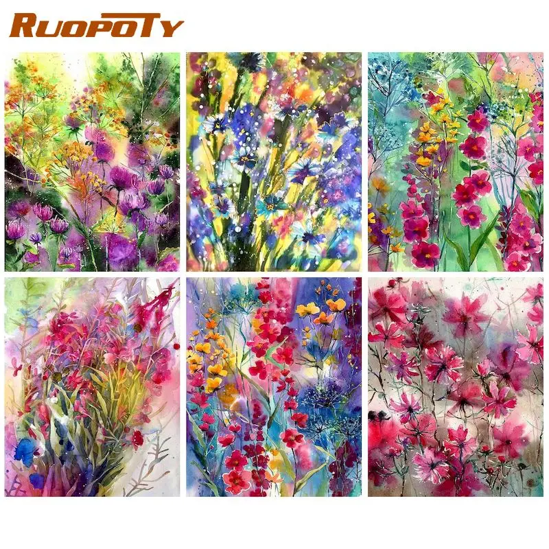 

RUOPOTY 5D Diy Diamond Mosaic Full Round/Square Diamond Painting New Flower Pictures Of Rhinestones Handmade Gift