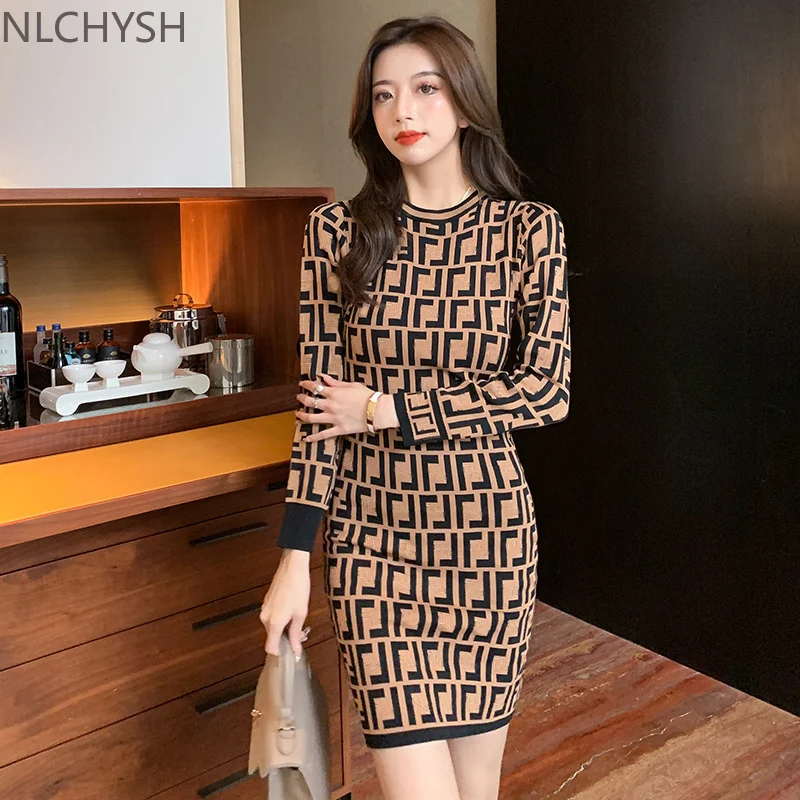 

High Quality Knitted Women Dress Sweater Autumn and Winter Long Sleeve Warm round-Neck Sexy Fashion Women's Sweaters